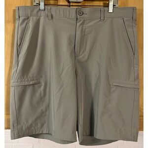 Birdie Bound Golf Shorts Men's 38 Gray Performance Cargo Flat Front